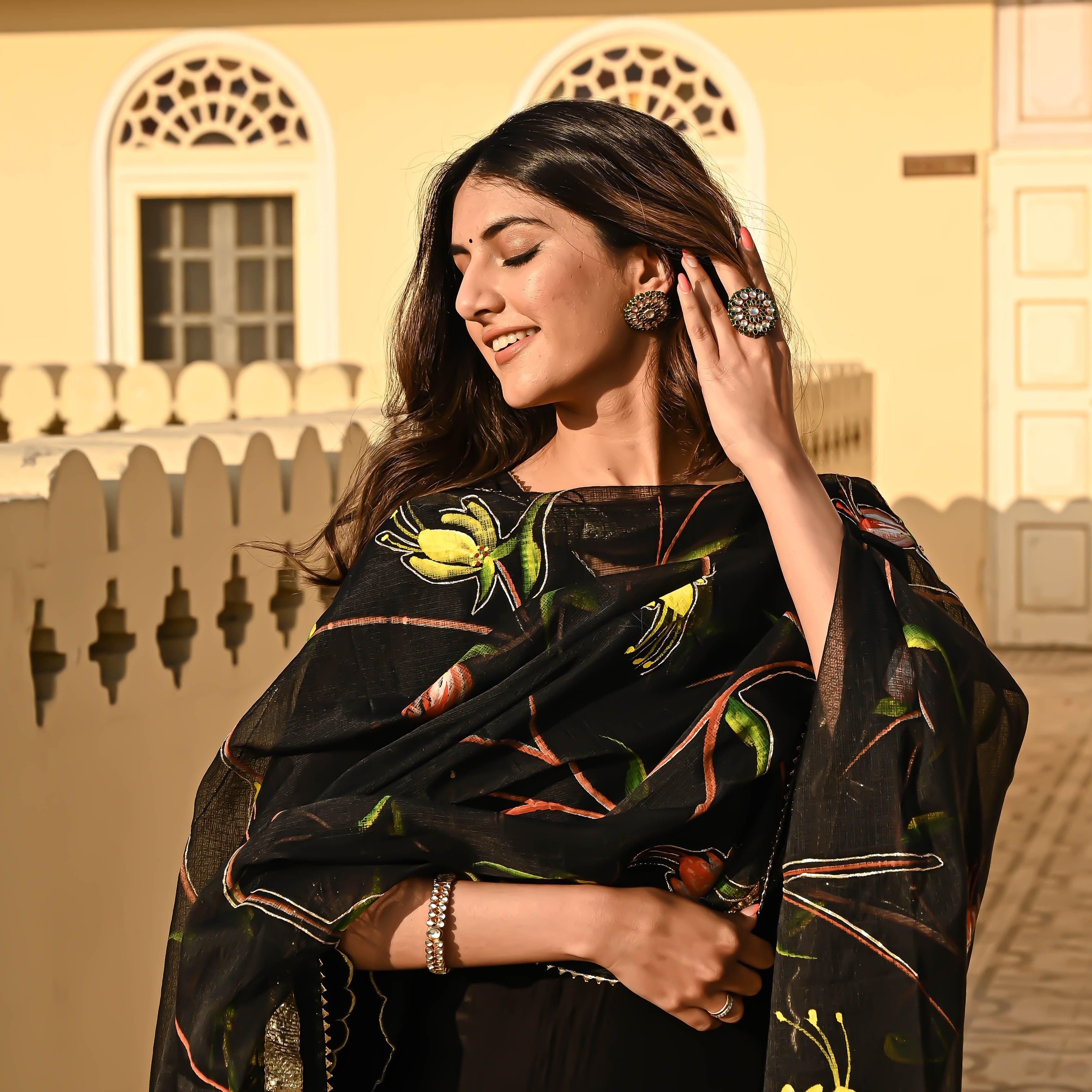 Buy online Black Anarkali Kurta Dupatta Set from ethnic wear for Women by  Janasya for ₹899 at 79% off | 2024 Limeroad.com